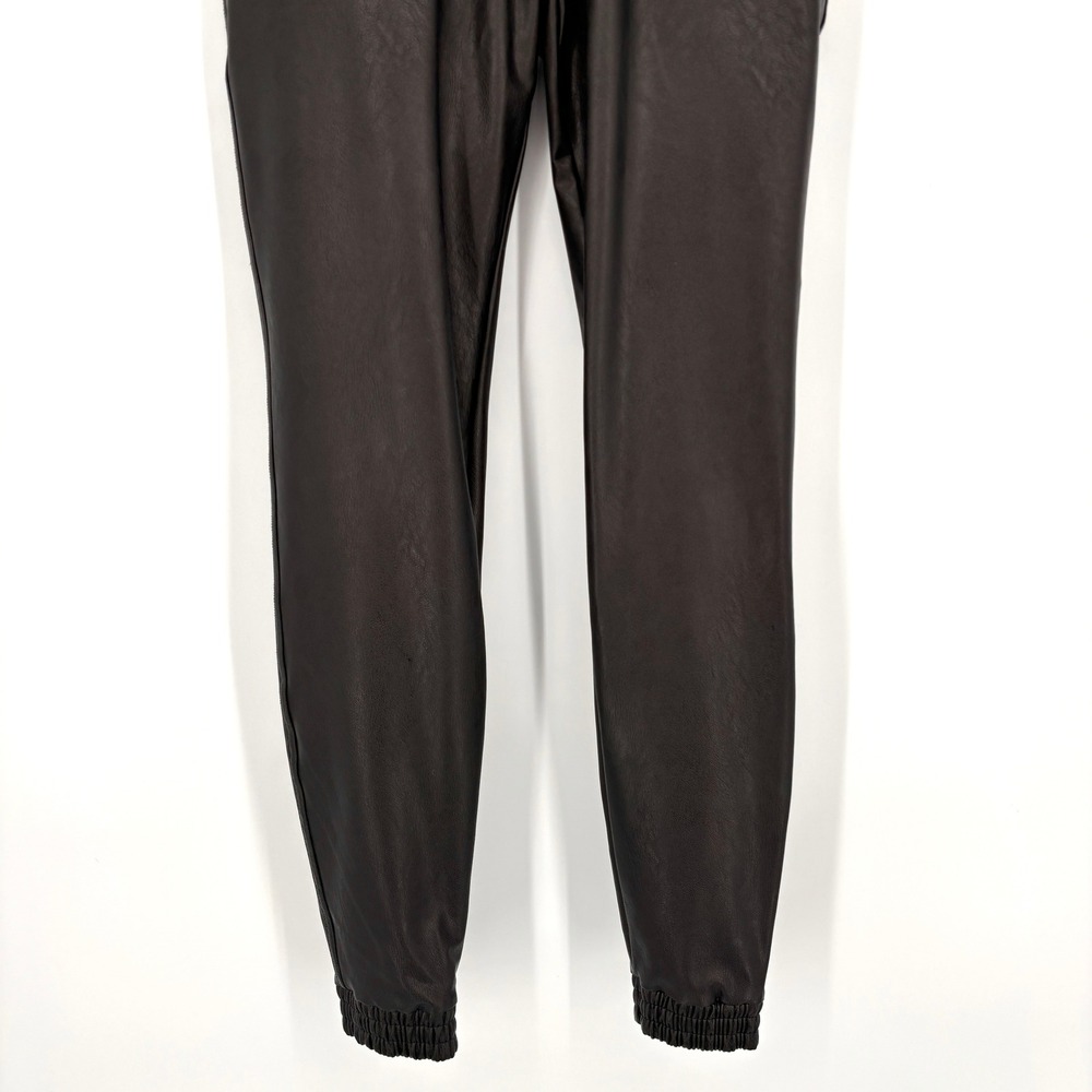 NWT Spanx Faux Leather Jogger Pants Skinny Leg Elastic Cuff High Rise Black XS - Picture 8 of 12